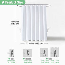 Load image into Gallery viewer, Dynamene White Fabric Shower Curtain， Waffle Weave Heavy Duty Hotel Luxury Cloth Shower Curtains for Bathroom, 72 Inch 256GSM Weighted Bath Curtain Set with 12 Plastic Hooks,72x72

