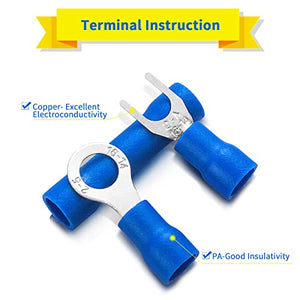 1200PCS Electrical Connector Kit-Sopoby Automotive Insulated CrimpTerminals Connectors for Wiring Mixed Ring Fork Spade Butt Connector Set