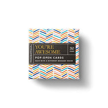 Load image into Gallery viewer, ThoughtFulls Pop-Open Cards by Compendium: You're Awesome — 30 Pop-Open Cards, Each with a Different Inspiring Message Inside
