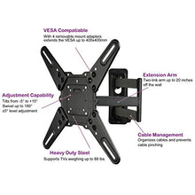 Load image into Gallery viewer, VideoSecu ML531BE2 TV Wall Mount kit with Free Magnetic Stud Finder and HDMI Cable for Most 26-55 TV and New LED TV up to 60 inch VESA 400x400 Full Motion with 20 inch Articulating Arm WP5
