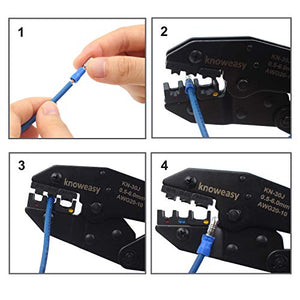Wire Terminals Crimper Kit, Knoweasy Wire Crimping Tool of AWG22-10 and Electrical Connectors Kit with 700PCS Wire Terminals Connectors