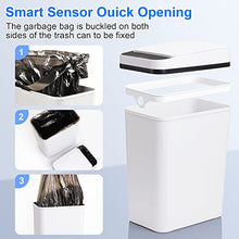 Load image into Gallery viewer, Anborry Bathroom Smart Touchless Trash Can 2.2 Gallon Automatic Motion Sensor Rubbish Can with Lid Electric Waterproof Narrow Small Garbage Bin for Kitchen, Office, Living Room, Toilet, Bedroom, RV
