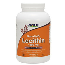 Load image into Gallery viewer, NOW Supplemnets, Lecithin 1200 mg with naturally occurring Phosphatidyl Choline, 400 Softgels
