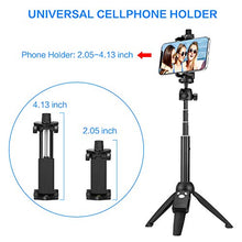 Load image into Gallery viewer, Wevon Selfie Stick, 40 inch Extendable Phone Tripod Stand with Bluetooth Remote Shutter Compatible with iPhone 11 Pro Xs Max Xr X 8 7 Plus, Android, Samsung Galaxy S20 S10 S9 and More, Lightweight
