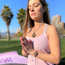 Load image into Gallery viewer, Orgone Pendant, Eye of Horus, Black Tourmaline Healing Crystals and Stones Amulet of Protection - SBB Coil Orgonite Necklace Onyx, Pyrite, Coral - Yoga Meditation Reiki, Handmade, Arte Orgones
