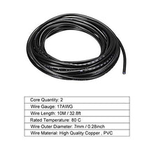 Load image into Gallery viewer, uxcell RVV Wire Cable Extension Cord Copper Wire Electric Conductor 2 Core 17 AWG 10M/32.8ft Length
