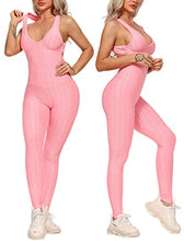 Load image into Gallery viewer, SEASUM Women Texture Bodysuit Sleevesless Sport One-Piece Backless Sexy Slimming Bodycon Rompers Jumpsuit XL
