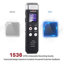 Load image into Gallery viewer, EVISTR 16GB Digital Voice Recorder Voice Activated Recorder with Playback - Upgraded Small Tape Recorder for Lectures, Meetings, Interviews, Mini Audio Recorder USB Charge, MP3
