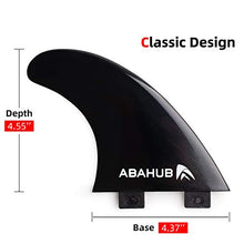 Load image into Gallery viewer, Abahub Tri FCS Fins Set, G5 Surfboard Fin, 3 Thruster Fins for Surf Boards, Surfing Longboard, Shortboard, Fiberglass Reinforced, Comes with Screws, Wax Comb and Key
