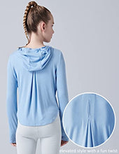 Load image into Gallery viewer, 3 Pack Youth Girls Hoodies Long Sleeve Shirt Lightweight Dry Fit Athletic Pullover Tops with Thumbholes (Set 1, Large)
