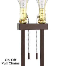 Load image into Gallery viewer, Roscoe Bronze Twin Pole Floor Lamp with Tray Table and USB - Franklin Iron Works
