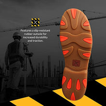 Load image into Gallery viewer, Twisted X Men's Steel Toe Chukka Driving Moc - Handcrafted Leather Safety Toe Shoes with Slip Resistant Outsole - Comfortable, Durable, and Stylish Lace-Up Boots, Bomber/Neon Orange, 9.5 M
