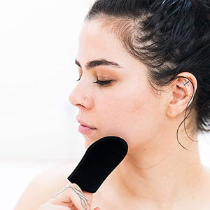 Self Tanner Face & Body - With Organic Aloe Vera & Shea Butter, Sunless Tanning Lotion, Buildable Light, Medium or Dark Tan - Tanning Mitt Applicator Set, Exfoliating Gloves, Mitt for Body and Face