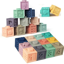 Load image into Gallery viewer, Soft Stacking Blocks for Baby Montessori Sensory Infant Bath Toys for Toddlee Toddlers Babies 6 9 Month 1 2 Year Old
