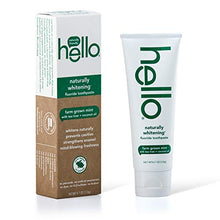 Load image into Gallery viewer, Hello Oral Care Naturally Whitening Fluoride Toothpaste, Vegan &amp; SLS Free, Farm Grown Mint with Tea Tree Oil Coconut Oil, 4.7 Ounce

