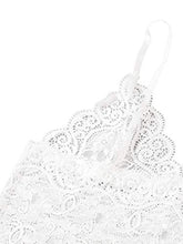 Load image into Gallery viewer, SheIn Women's Sheer Lace Bralette and Striped Shorts Pajama Lingerie Set with Robe Pink Large
