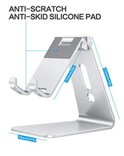 Load image into Gallery viewer, Adjustable Cell Phone Stand, OMOTON C2 Aluminum Desktop Phone Holder Dock Compatible with iPhone 11 Pro, SE, XR, 8 Plus 7 6, Samsung Galaxy, Google Pixel and More, Sliver
