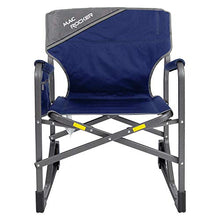 Load image into Gallery viewer, MacSports MacRocker Outdoor Foldable Rocking Chair | Portable Rocking Chairs for Adults, Collapsible, Springless Guards for Camping Fishing Backyard | Weight Capacity up to 225 lbs (1 Pack, Blue)

