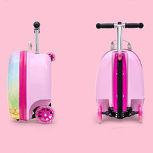 Load image into Gallery viewer, Kid&#39; Scooter Luggage Case ?20&quot; Ride-on Scootcase for Boys Suitcase with Collapsible Scooter ?Cartoon Children&#39;s Suitcase Baby Scooter Suitcase Trolley Case Slide Car Stand (E)

