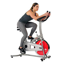 Load image into Gallery viewer, Sunny Health &amp; Fitness Indoor Exercise Stationary Bike with Digital Monitor, 22 LB Chromed Flywheel (Felt Resistance)
