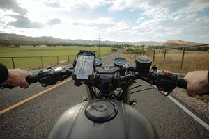 Roam Universal Premium Bike Phone Mount for Motorcycle - Bike Handlebars, Adjustable, Fits iPhone 11, X, XR, 8 | 8 Plus, 7 | 7 Plus, 6s Plus | Galaxy, S10, S9, S8, Holds Phones Up to 3.5" Wide