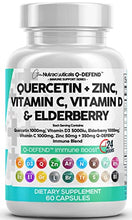 Load image into Gallery viewer, Quercetin 1000mg Zinc 50mg Elderberry Vitamin C 1000mg VIT D3 5000 IU for Lung Immune Defense Support Supplement w/ Bromelain, Artemisinin, Sea Moss, Probiotics, Garlic Immunity Allergy Relief Adults
