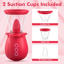 Load image into Gallery viewer, Rose Toy for Woman-Rose Sucking Sex Toy, 3 in 1 Sucking &amp;Licking Rose Vibrator-Dildo G Spot Vibrator Nipple Stimulator,Clitoral Sucking Sex Toy for Couples, Personal Massager Adult Sex Toys for Women
