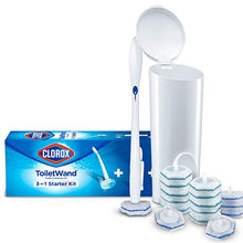 Load image into Gallery viewer, Clorox ToiletWand Disposable Toilet Cleaning System - ToiletWand, Storage Caddy and 16 Disinfecting ToiletWand Refill Heads (Package May Vary)
