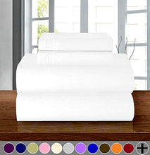 Load image into Gallery viewer, Elegant Comfort Luxury Soft 1500 Thread Count Egyptian Quality 4-Piece Sheet Wrinkle and Fade Resistant Bedding Set, Deep Pocket up to 16inch, King, White
