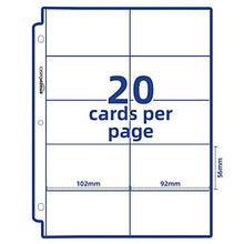 Load image into Gallery viewer, Amazon Basics Plastic Business Card Holder, Protector Sleeves for 3-Ring Binder, Transparent, 25-Pack
