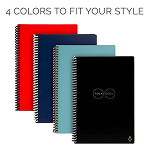 Rocketbook Smart Reusable Notebook - Dot-Grid Eco-Friendly Notebook with 1 Pilot Frixion Pen & 1 Microfiber Cloth Included - Atomic Red Cover, Executive Size (6" x 8.8")