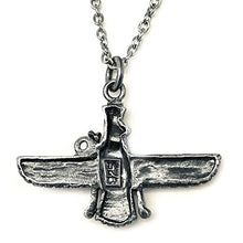 Load image into Gallery viewer, Asoodehdelan Small Sterling Silver Persian Farvahar Faravahar Necklace

