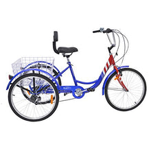 Load image into Gallery viewer, Slsy Adult Tricycles 7 Speed, Adult Trikes 20/24 / 26 inch 3 Wheel Bikes, Three-Wheeled Bicycles Cruise Trike with Shopping Basket for Seniors, Women, Men.
