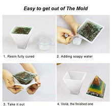 Load image into Gallery viewer, Silicone Resin Molds 5Pcs Resin Casting Molds Including Sphere, Cube, Pyramid, Square, Round with 1 Measuring Cup &amp; 5 Plastic Transfer Pipettes for Resin Epoxy, Candle Wax, Soap, Bowl Mat etc

