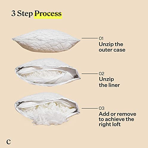 Load image into Gallery viewer, Coop Home Goods - Premium Adjustable Loft Pillow - Cross-Cut Memory Foam Fill - Lulltra Washable Cover from Bamboo Derived Rayon - CertiPUR-US/GREENGUARD Gold Certified - Queen