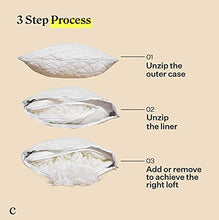 Load image into Gallery viewer, Coop Home Goods - Premium Adjustable Loft Pillow - Cross-Cut Memory Foam Fill - Lulltra Washable Cover from Bamboo Derived Rayon - CertiPUR-US/GREENGUARD Gold Certified - Queen
