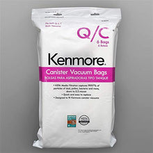 Load image into Gallery viewer, Kenmore HEPA Vacuum Bags C Q - Kenmore and Sears Style Q/C Bags for Canister Vacuum Cleaners. Also Fits Kenmore 5055, 50557, 50558. Part Number 20-53292. Package of 6 Premium HEPA Synthetic Bags.
