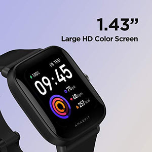 Amazfit Bip U Pro Smart Watch with Alexa Built-In for Men Women, GPS Fitness Tracker with 60+ Sport Modes, Blood Oxygen Heart Rate Sleep Monitor, 5 ATM Waterproof, for iPhone Android Phone (Black)