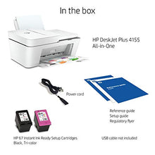 Load image into Gallery viewer, HP DeskJet Plus 4155 Wireless All-in-One Printer, Mobile Print, Scan &amp; Copy, HP Instant Ink Ready, Auto Document Feeder, Works with Alexa (3XV13A)
