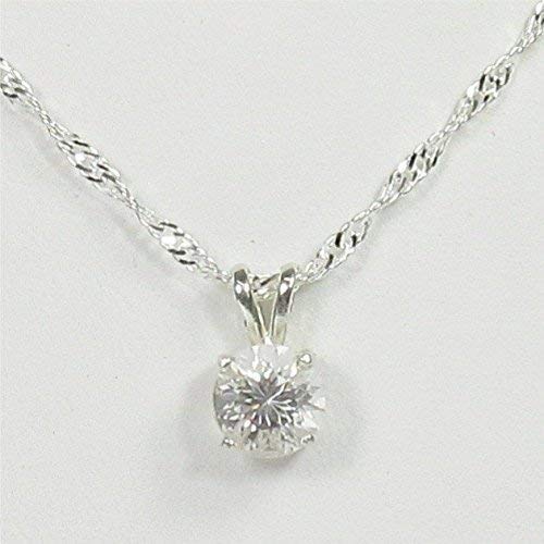 Danburite 7mm Sterling Silver Gemstone Necklace Natural Untreated