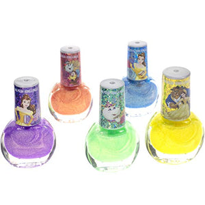 Disney Princess - Townley Girl Belle Non-Toxic Peel-Off Water-Based Natural Safe Quick Dry Nail Polish |Gift Kit Set for Kids Toddlers Girls, Glittery and Opaque Colors| Ages 3+ (18 Pcs)