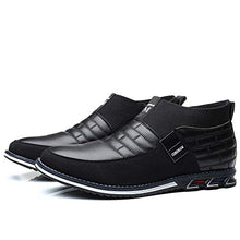 Load image into Gallery viewer, COSIDRAM Men Casual Shoes High-top Walking Shoes Driving Boots Soft Loafers Luxury Leather Sneakers for Male Business Office Dress Black 12
