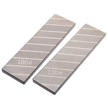 Load image into Gallery viewer, Koja Precision Lapping Plate | Extra Large 2.75 X 10” Two 2-Sided Diamond Flattening Stone and Sharpening Plate | 120 &amp; 180 Grit Whetstone Fixing Stone Flattener | Quality Guarantee!

