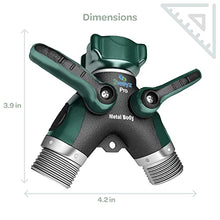Load image into Gallery viewer, 2WAYZ- Hose splitter, two way heavy duty, garden faucet, faucet splitter, hose y splitter, garden hose y splitter, hose bib splitter, all metal

