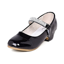Load image into Gallery viewer, Stelle Girls Mary Jane Shoes Low Heel Party Dress Shoes for Kids (2ML, T02-Black)
