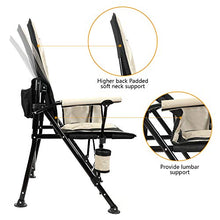 Load image into Gallery viewer, Realead Oversized Camping Chairs Heavy Duty Folding Chair Padded Support 400 LBS,Portable Outdoor Lawn Chairs with Cup Holder,Adjustable High Back Beach Camp Chair with Lumbar Back Support for Outside
