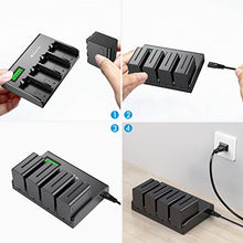 Load image into Gallery viewer, Powerextra 4 Pack Replacement Sony NP-F970 Battery &amp; 4-Channel Battery LCD Charger Compatible with Sony DCR-VX2100, DSR-PD150, DSR-PD170, FDR-AX1, HDR-AX2000, HDR-FX1, HDR-FX7, HDR-FX1000, HVL-LBPB

