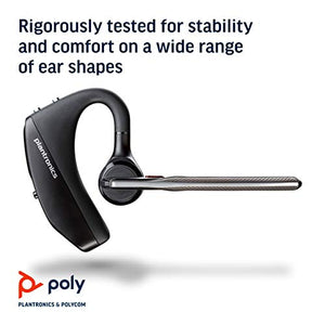 Poly Voyager 5200 Bluetooth Headset (Plantronics) - Single-Ear (Mono) Bluetooth Earpiece with Noise Canceling Mic - Cell/Mobile Phone Headset