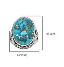 Load image into Gallery viewer, YoTreasure Turquoise Gemstone Solid 925 Sterling Silver Designer Ring Jewelry
