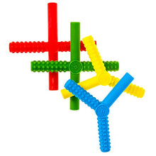 Load image into Gallery viewer, Gafly X's and Y's (5 Pack)-Sensory Chewy for Children with Autism, Kids Special Needs Chew Tubes, Oral Motor Chewers, Silicone, Red Blue Yellow Green
